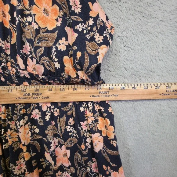 Old Navy Dress Womens XL Blue Tiered Floral Cottagecore Smocked Waist Midi Flowy - Picture 7 of 16